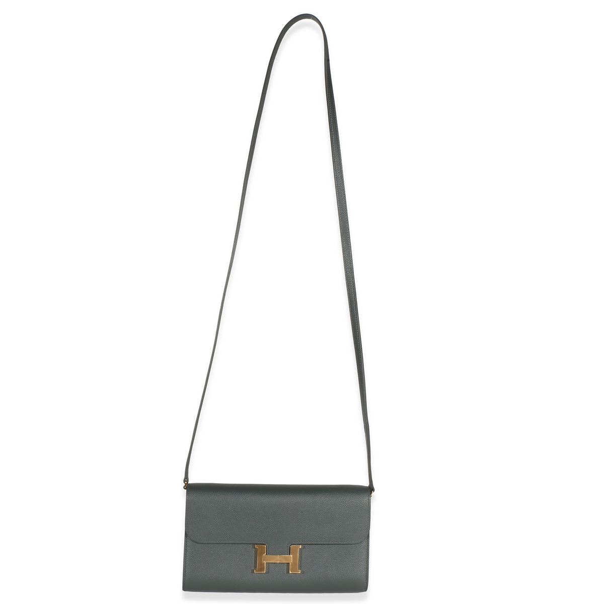 Hermès Vert Mangrove Evercolor Constance To Go Wallet GHW Handbag 8