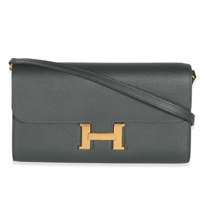 Hermès Vert Mangrove Evercolor Constance To Go Wallet GHW Handbag fv