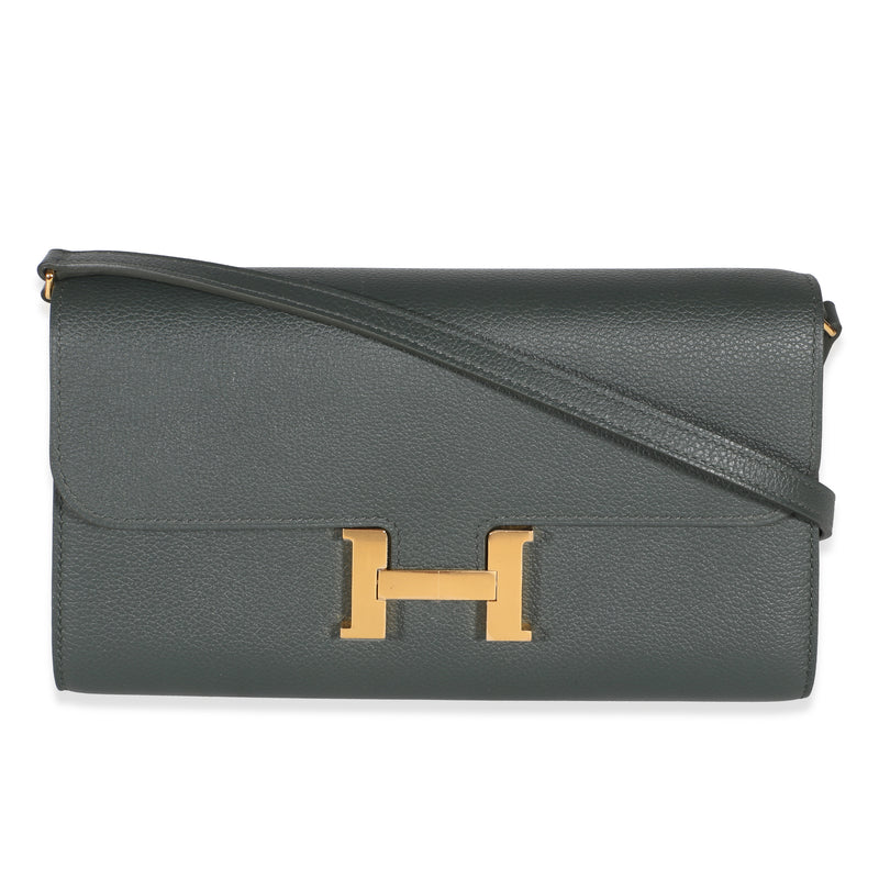 Hermès Vert Mangrove Evercolor Constance To Go Wallet GHW Handbag fv