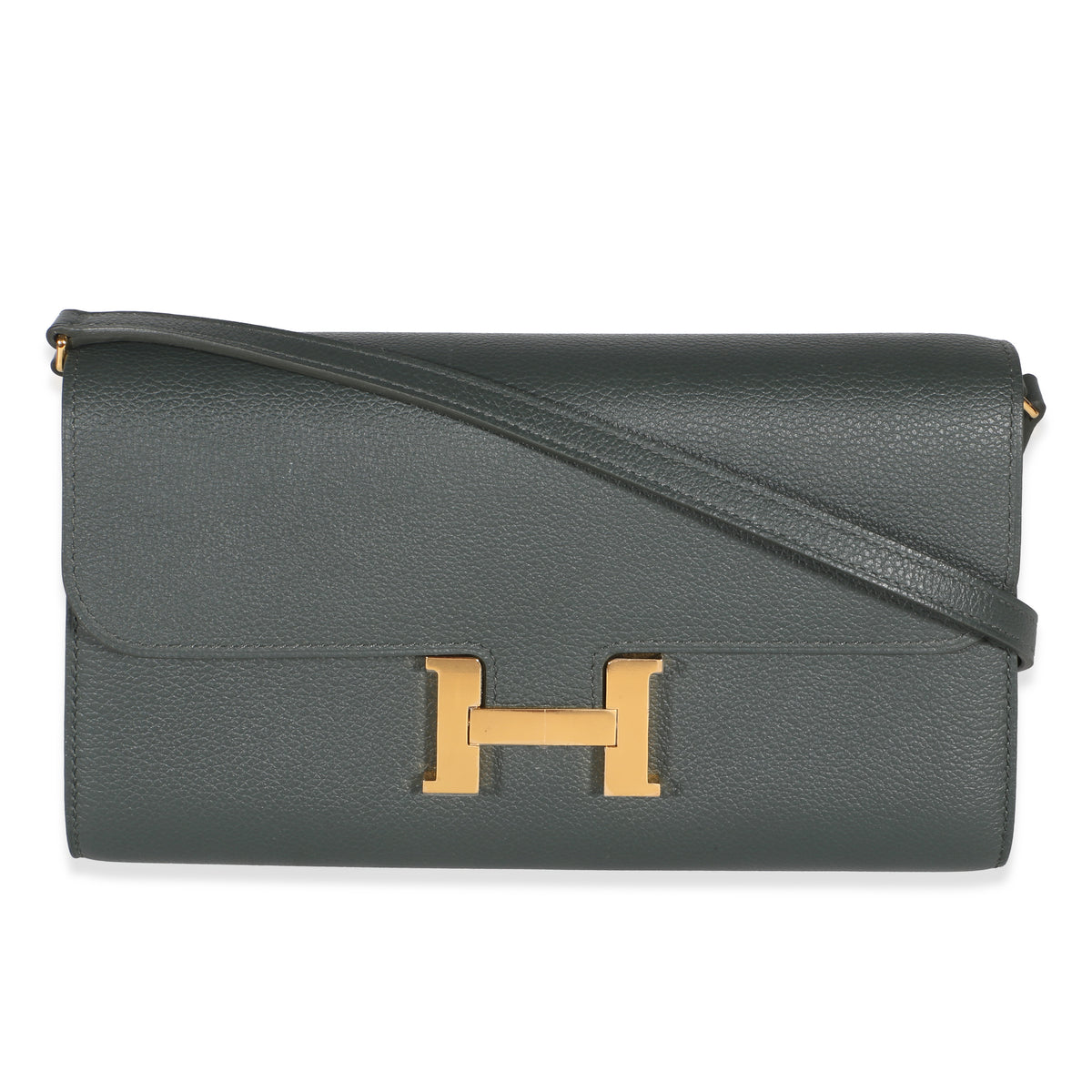 Hermès Vert Mangrove Evercolor Constance To Go Wallet GHW Handbag fv