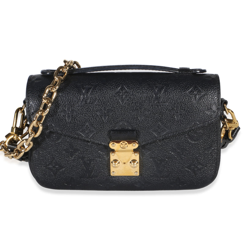 Louis Vuitton Black Monogram Empreinte Pochette Metis East West Handbag fv