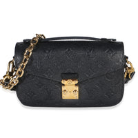 Louis Vuitton Black Monogram Empreinte Pochette Metis East West Handbag fv