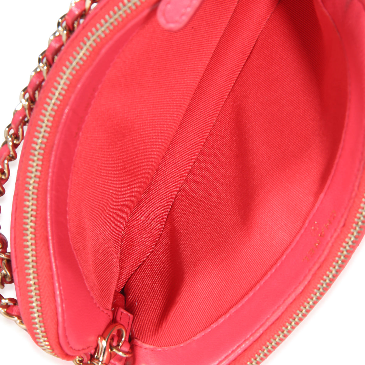 Chanel Pink Quilted Lambskin Double Zip Clutch With Chain Handbag 8