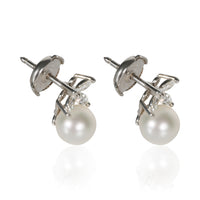 Tiffany & Co. Platinum Pearl and Diamond Victoria Earrings 2