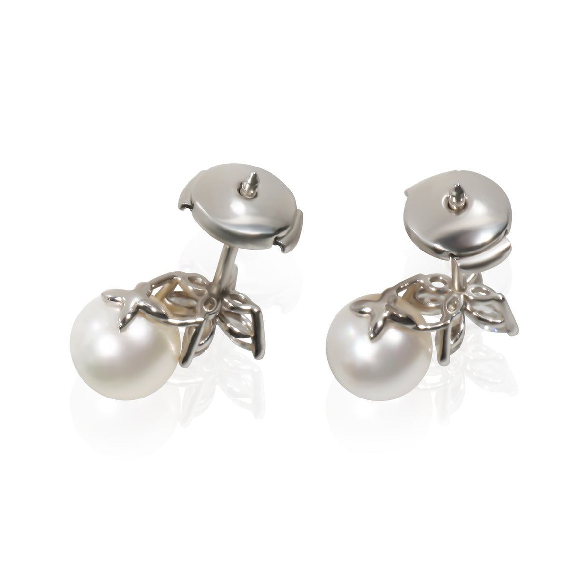 Tiffany & Co. Platinum Pearl and Diamond Victoria Earrings 3