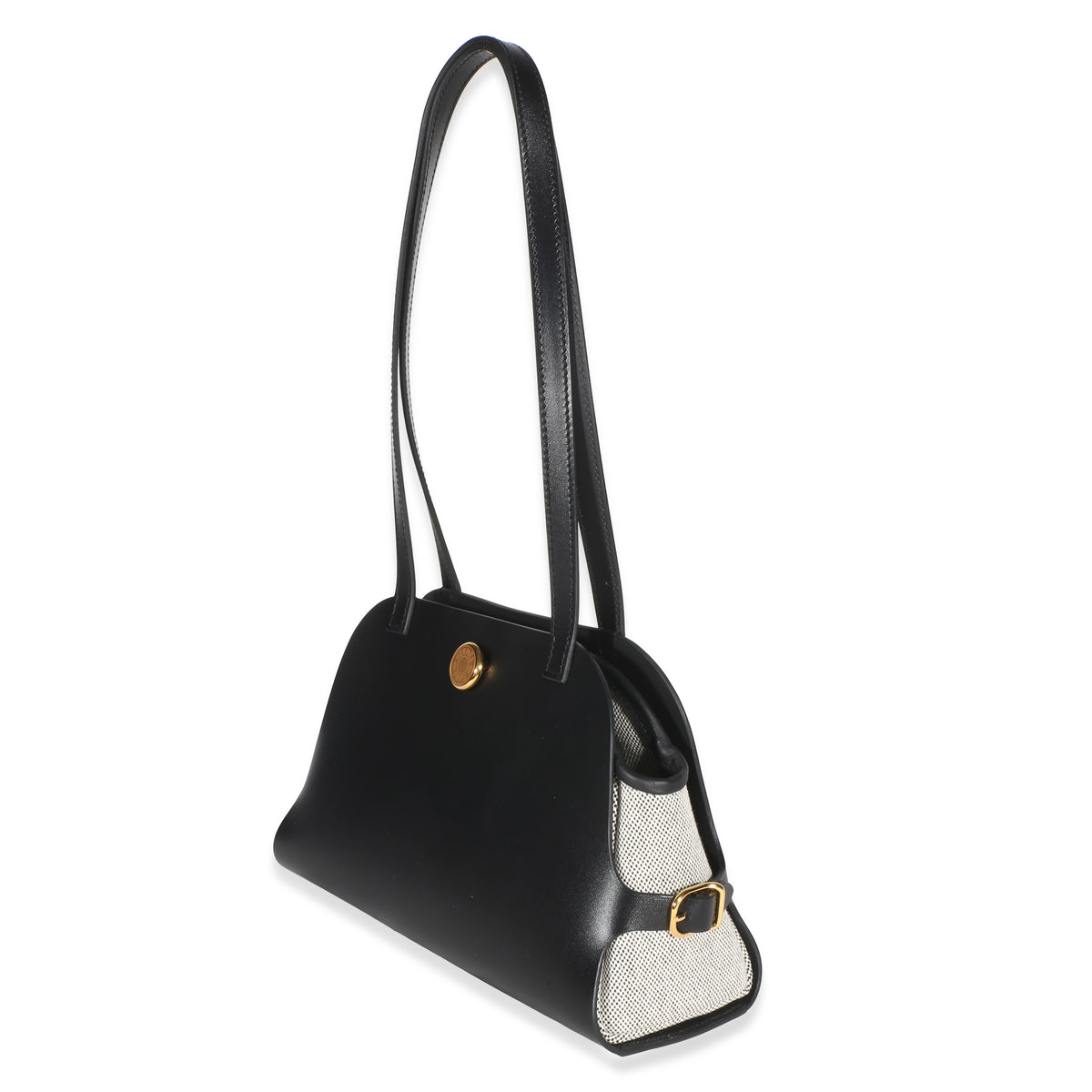 Hermès Black Vache Hunter Swift H Ecru Canvas Tablier Sellier GHW Handbag 2