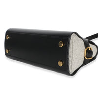 Hermès Black Vache Hunter Swift H Ecru Canvas Tablier Sellier GHW Handbag 6