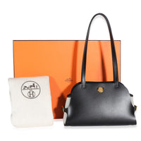 Hermès Black Vache Hunter Swift H Ecru Canvas Tablier Sellier GHW Handbag 8