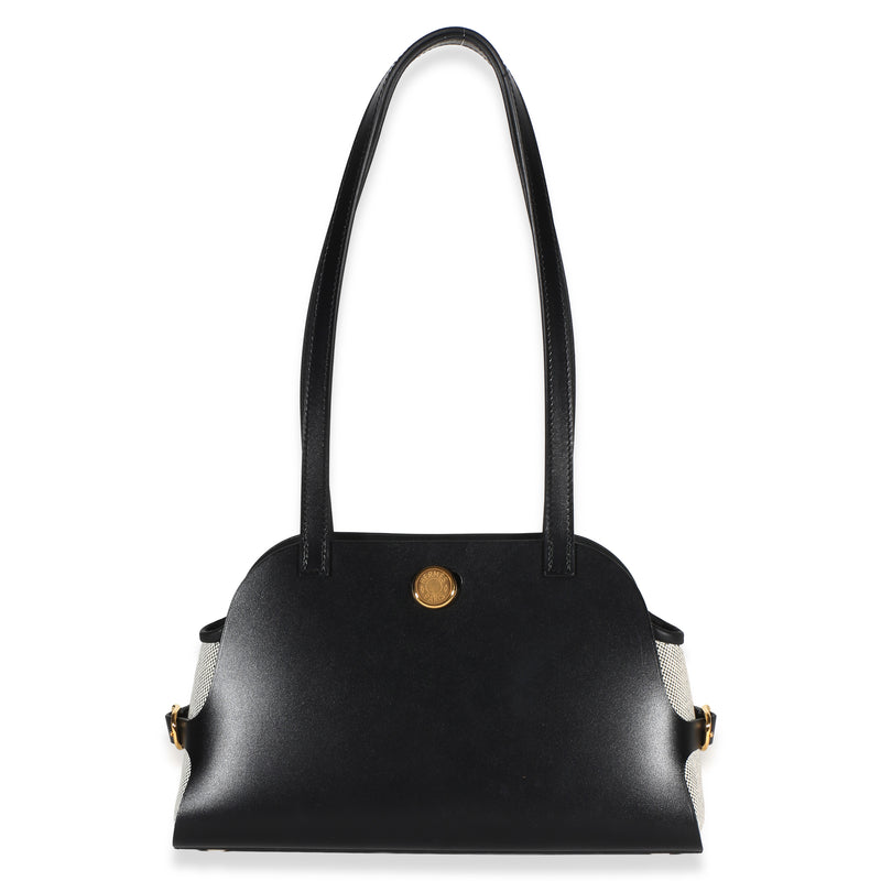 Hermès Black Vache Hunter Swift H Ecru Canvas Tablier Sellier GHW Handbag fv