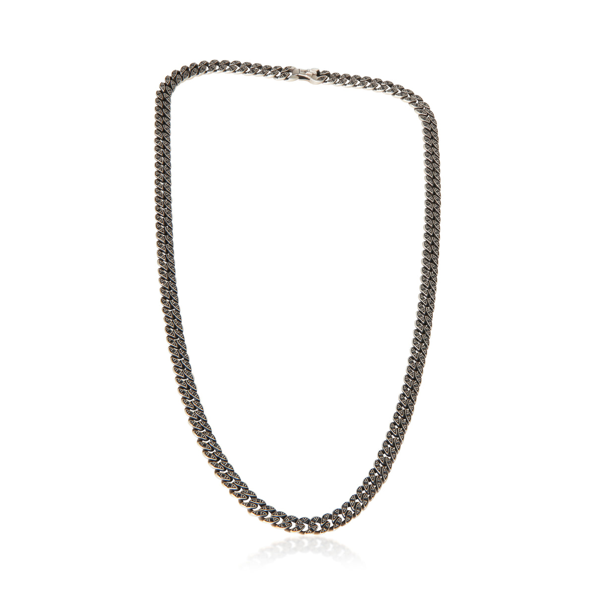 David Yurman Sterling Silver Diamond Curb Chain Necklace 4