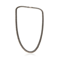 David Yurman Sterling Silver Diamond Curb Chain Necklace 4