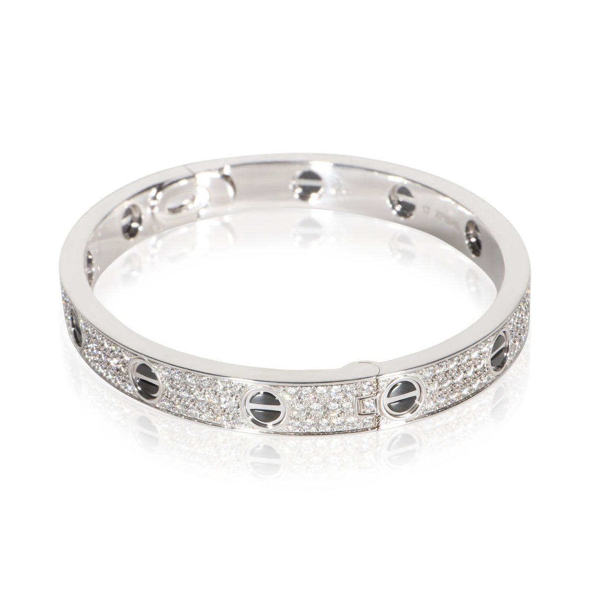 Cartier White Gold Diamond Love Bracelet 2