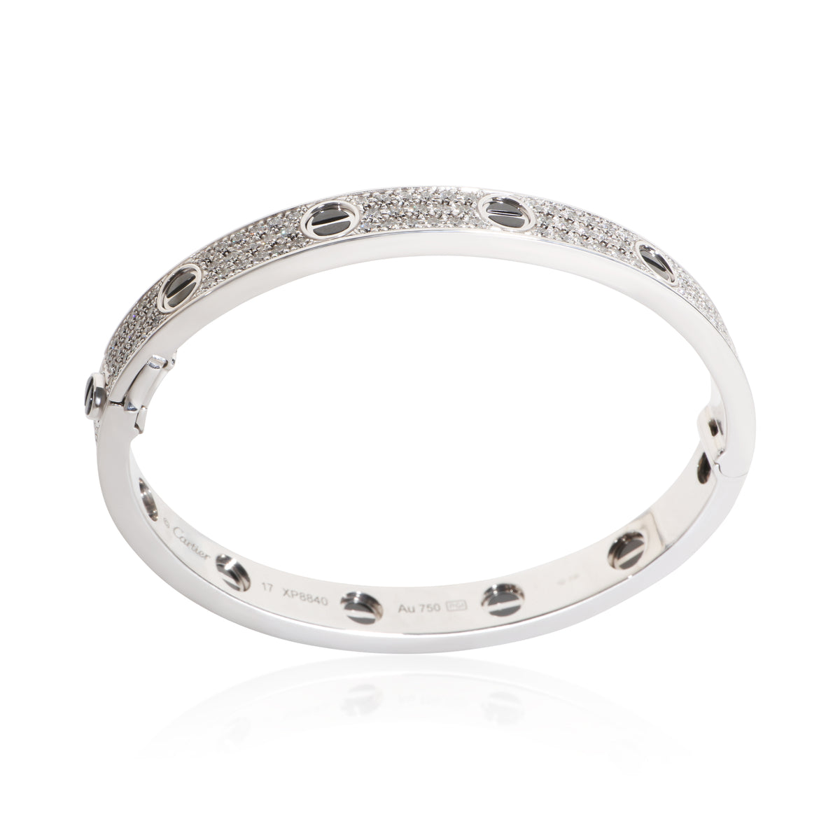 Cartier White Gold Diamond Love Bracelet 5