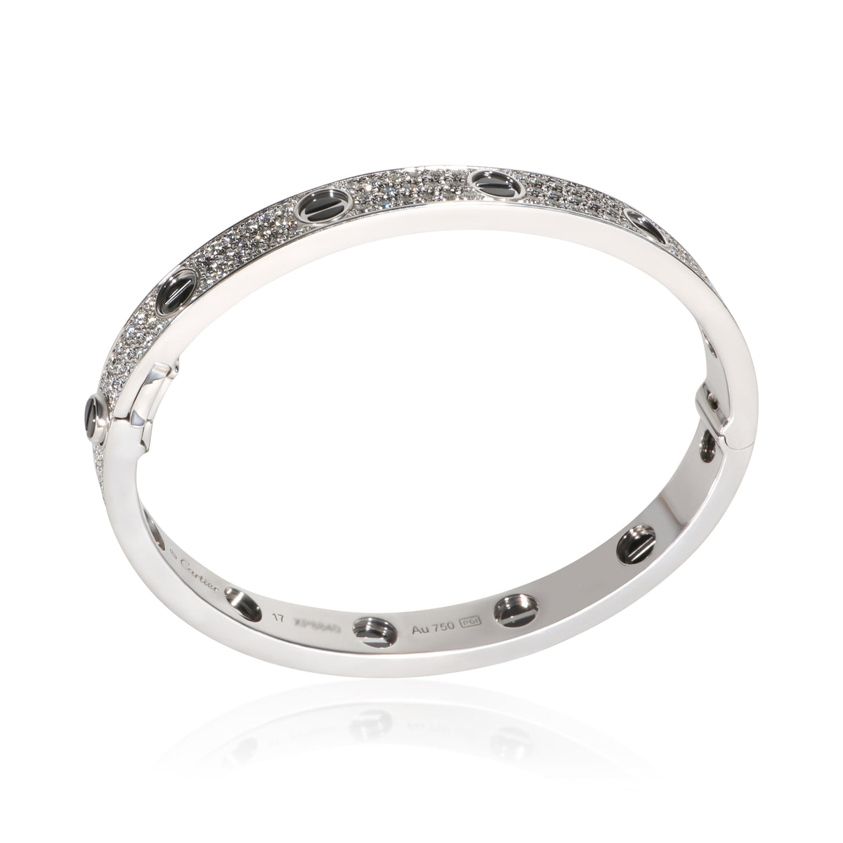Cartier White Gold Diamond Love Bracelet 7