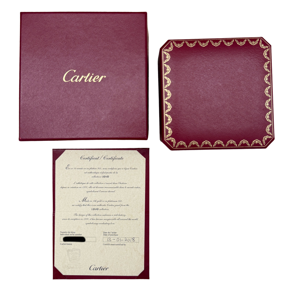 Cartier White Gold Diamond Love Bracelet box