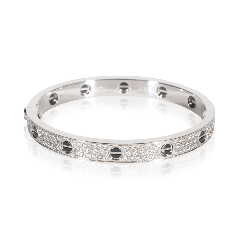 Cartier White Gold Diamond Love Bracelet fv