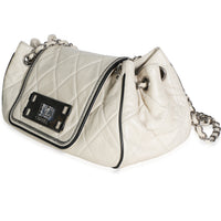 Chanel White Quilted Lambskin Mademoiselle Lock East West Accordion Bag Handbag 2