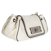 Chanel White Quilted Lambskin Mademoiselle Lock East West Accordion Bag Handbag 3