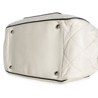 Chanel White Quilted Lambskin Mademoiselle Lock East West Accordion Bag Handbag 6