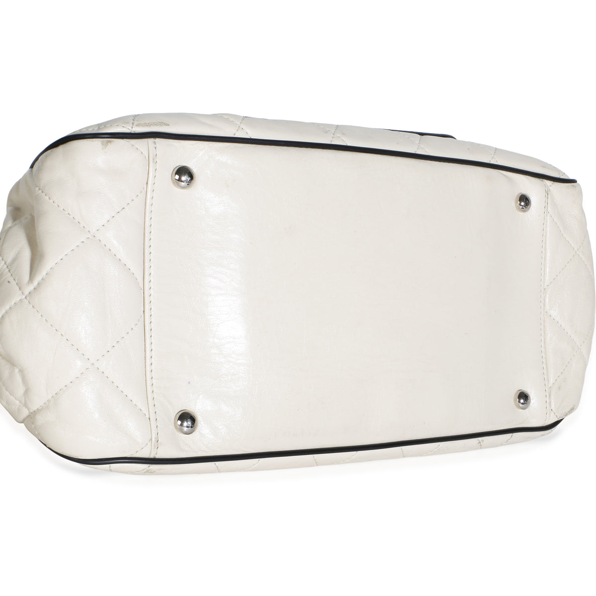 Chanel White Quilted Lambskin Mademoiselle Lock East West Accordion Bag Handbag 7