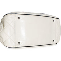 Chanel White Quilted Lambskin Mademoiselle Lock East West Accordion Bag Handbag 7