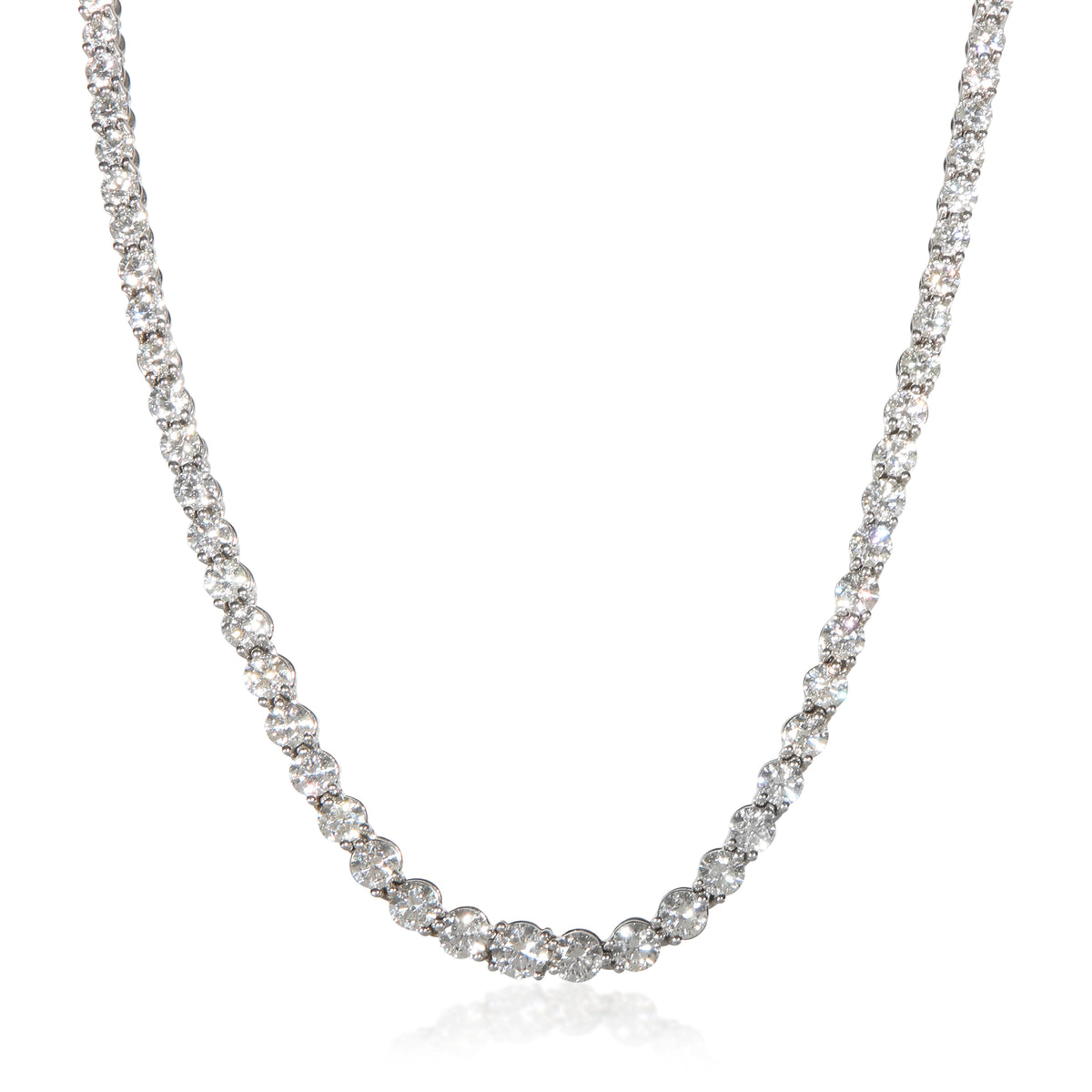 Tiffany & Co. Platinum Diamond Graduating Victoria Tennis Necklace fv