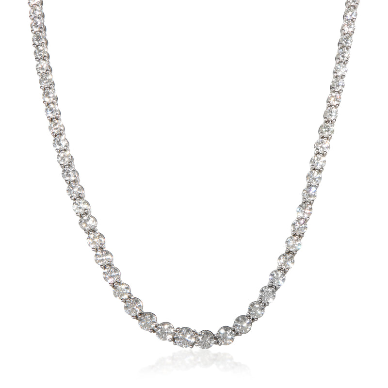 Tiffany & Co. Platinum Diamond Graduating Victoria Tennis Necklace fv