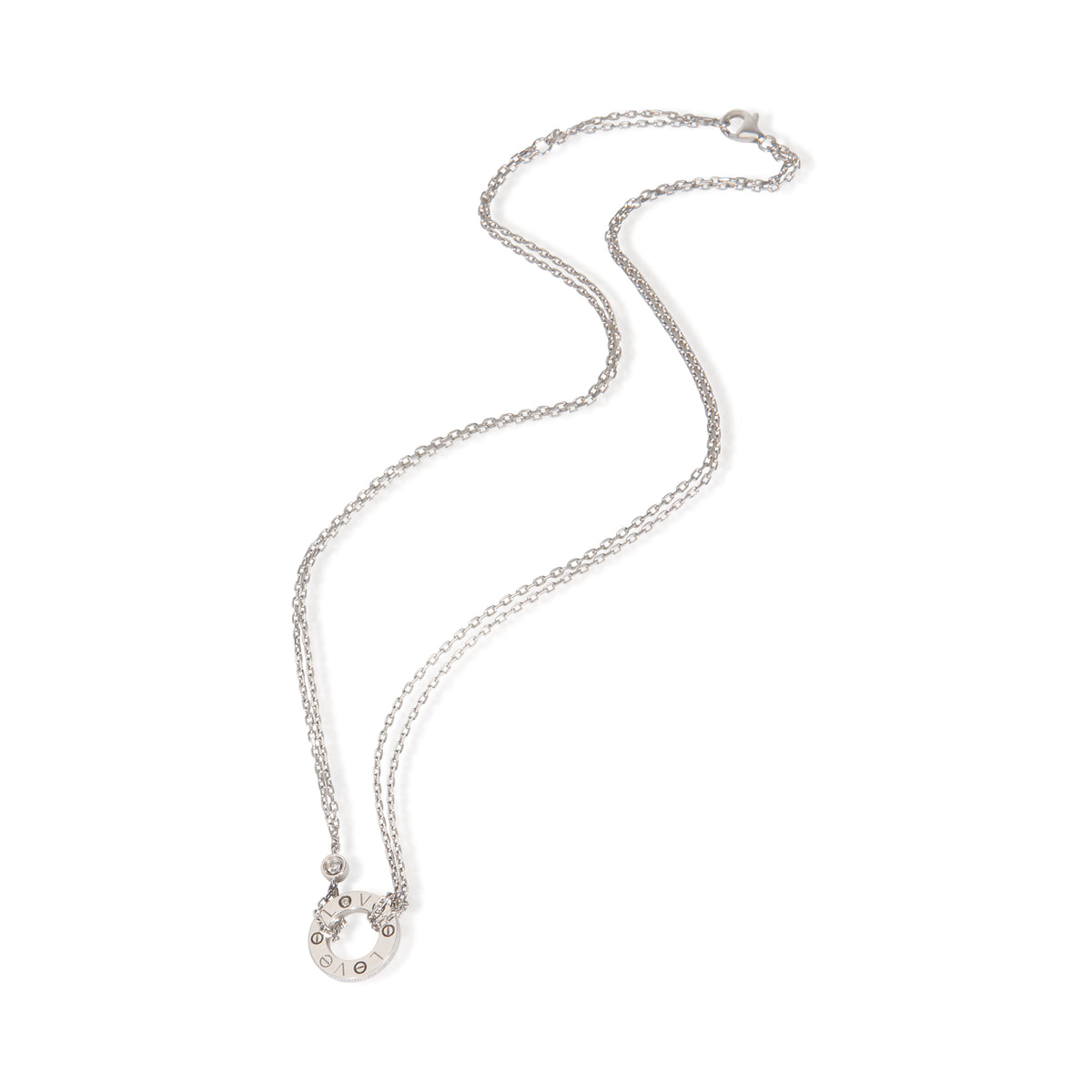 Cartier White Gold Diamond Love Necklace 3