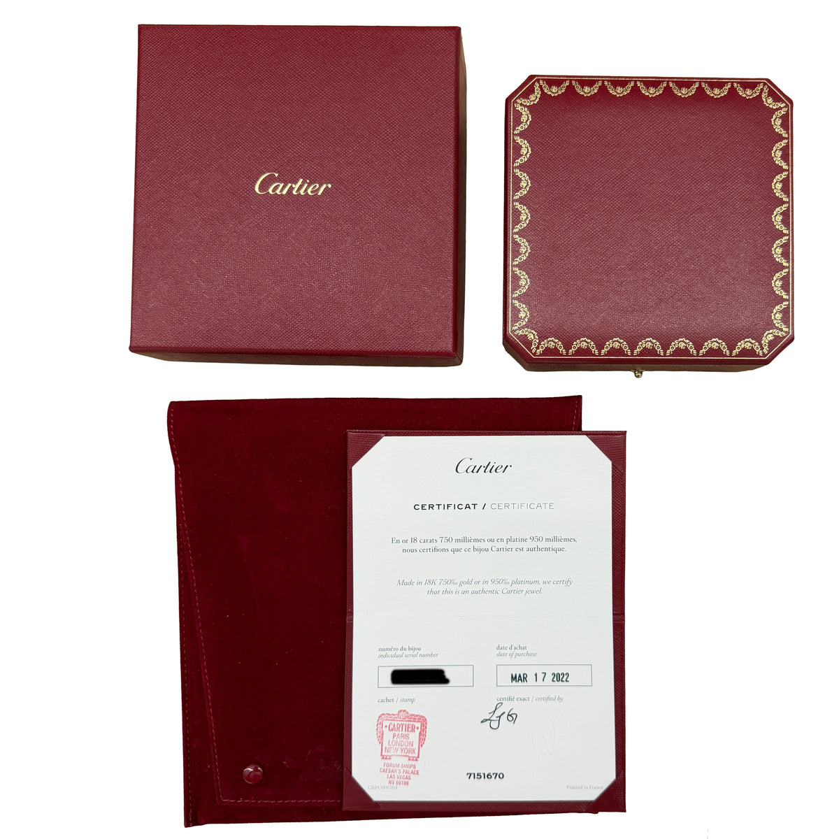 Cartier White Gold Diamond Love Necklace box