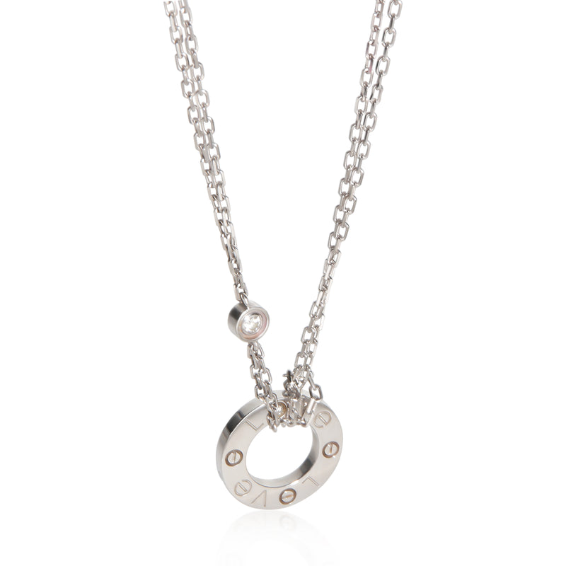 Cartier White Gold Diamond Love Necklace fv