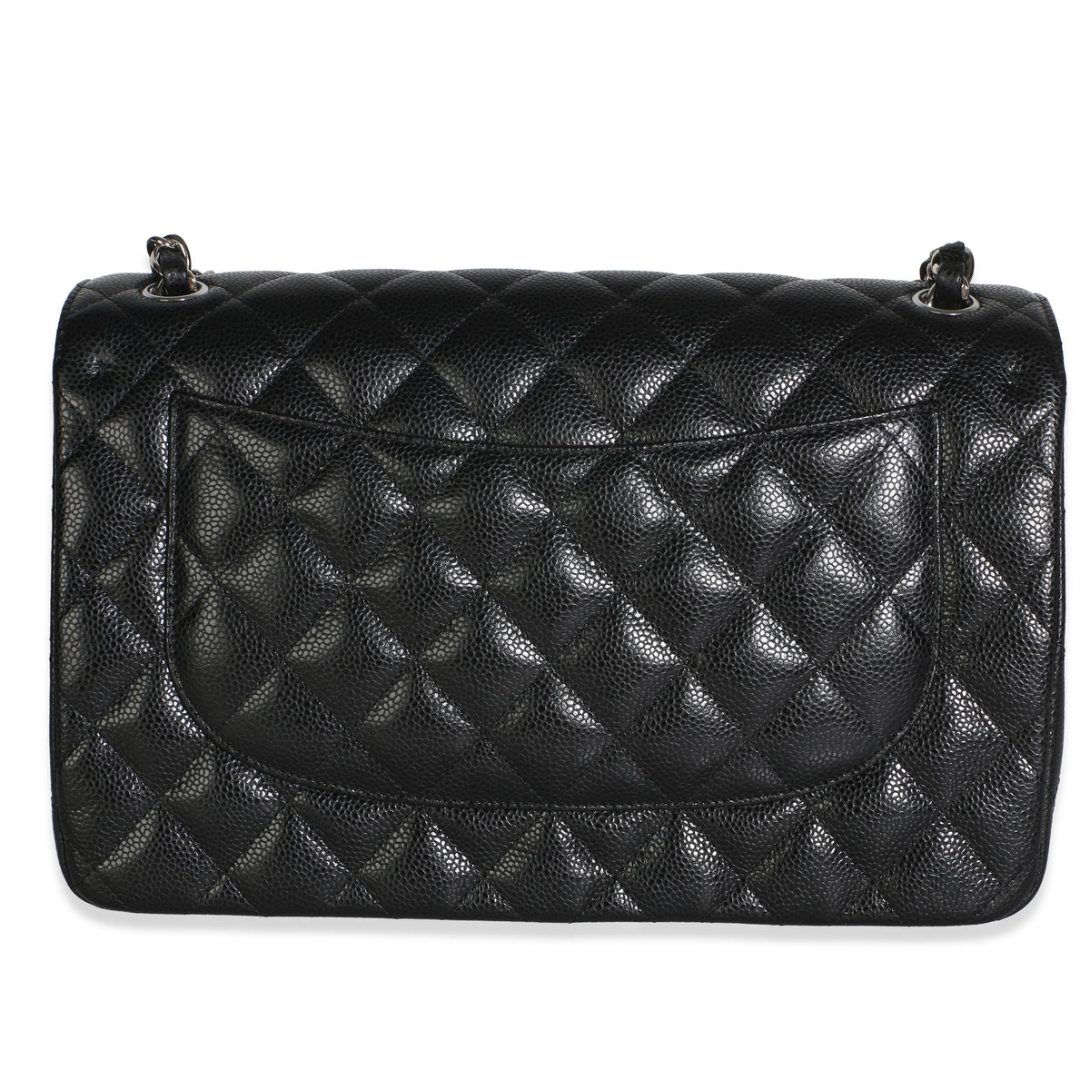 Chanel Black Quilted Caviar Jumbo Double Flap Bag Handbag 4