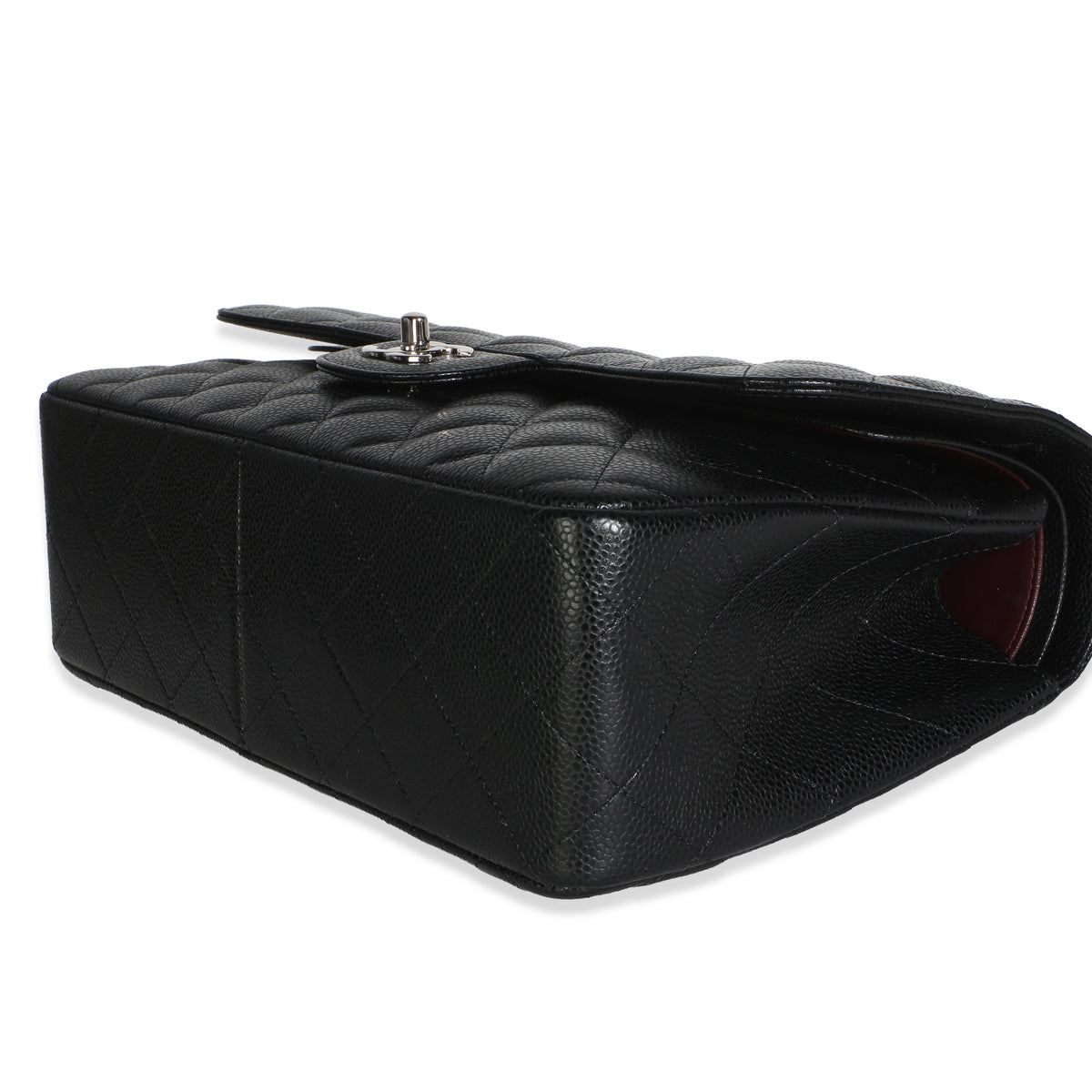 Chanel Black Quilted Caviar Jumbo Double Flap Bag Handbag 6