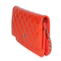 Chanel Red Quilted Patent Classic Wallet On Chain Handbag 2