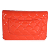 Chanel Red Quilted Patent Classic Wallet On Chain Handbag 4