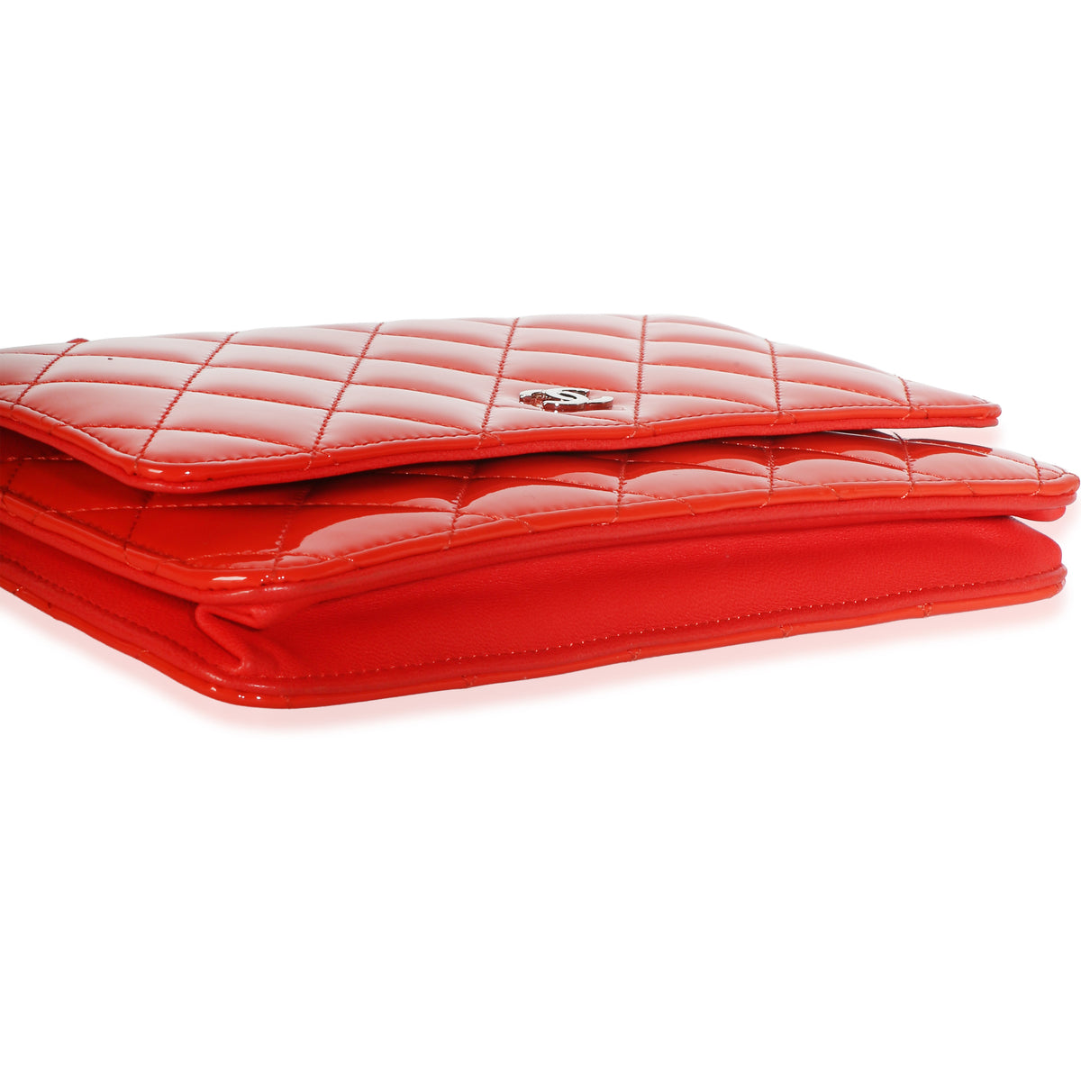 Chanel Red Quilted Patent Classic Wallet On Chain Handbag 7