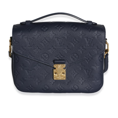 Louis Vuitton Navy Monogram Empreinte Pochette Metis Handbag fv