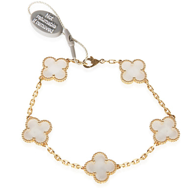 Van Cleef & Arpels Yellow Gold Rock Crystal Vintage Alhambra Bracelet fv