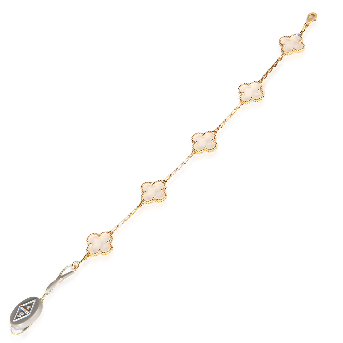 Van Cleef & Arpels Yellow Gold Rock Crystal Vintage Alhambra Bracelet pv