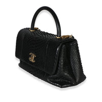 Chanel Black Python Medium Coco Top Handle Bag Handbag 2