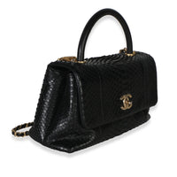 Chanel Black Python Medium Coco Top Handle Bag Handbag 3