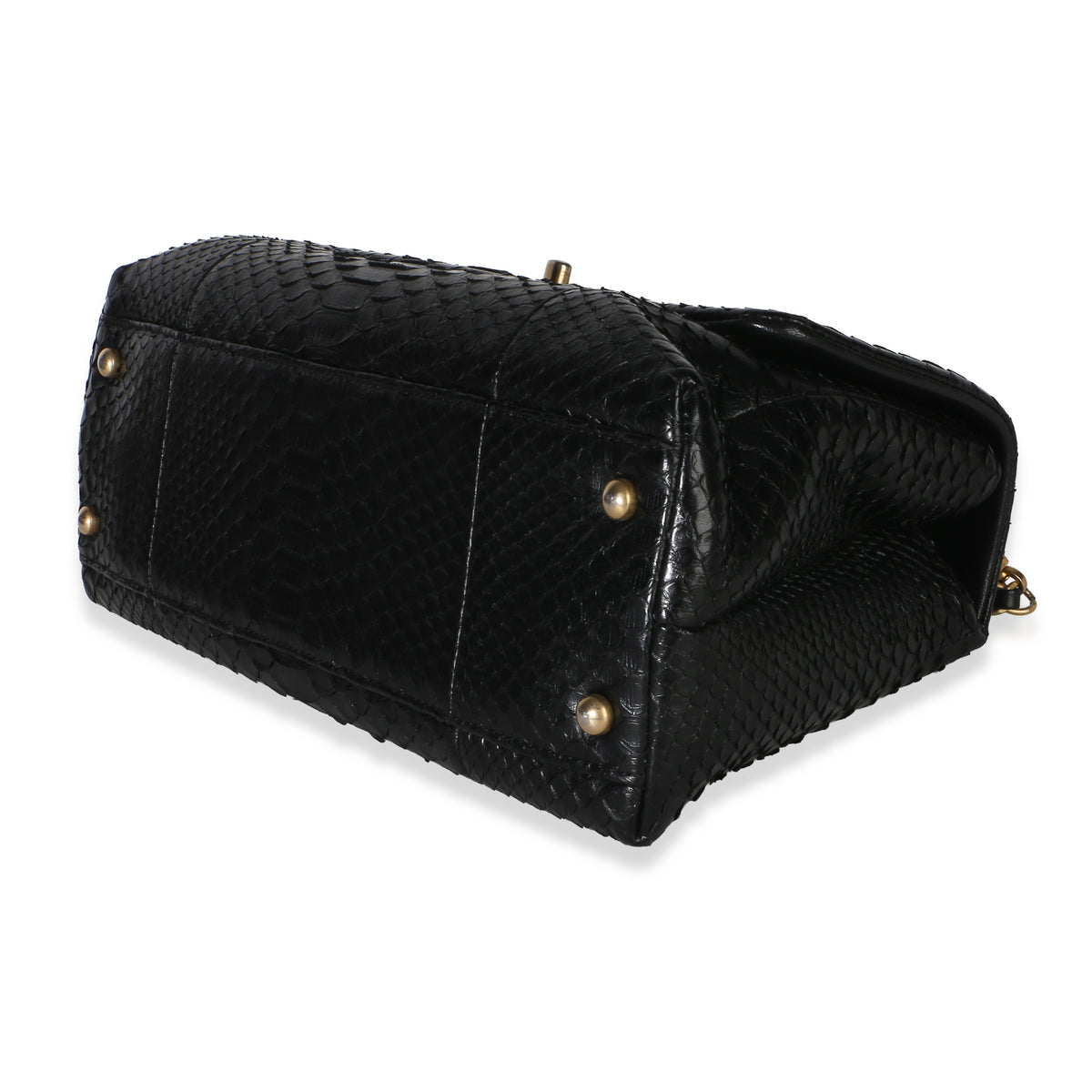 Chanel Black Python Medium Coco Top Handle Bag Handbag 6
