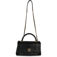 Chanel Black Python Medium Coco Top Handle Bag Handbag 8