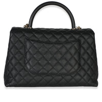 Chanel Black Quilted Caviar Medium Coco Top Handle Bag Handbag 4