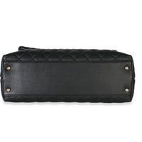 Chanel Black Quilted Caviar Medium Coco Top Handle Bag Handbag 5