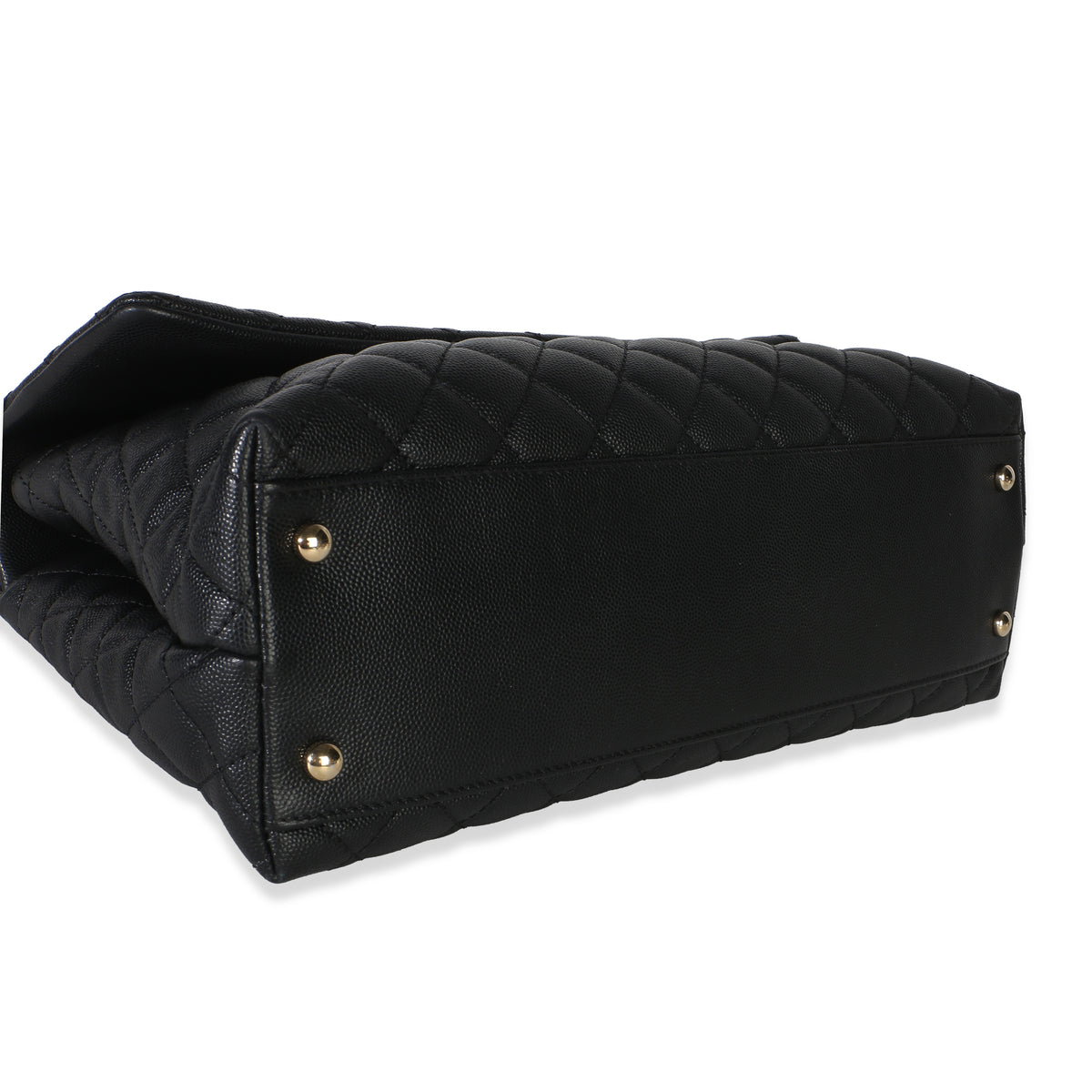 Chanel Black Quilted Caviar Medium Coco Top Handle Bag Handbag 7