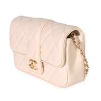 Chanel Pale Pink Quilted Lambskin Mini Tab Flap Bag Handbag 2