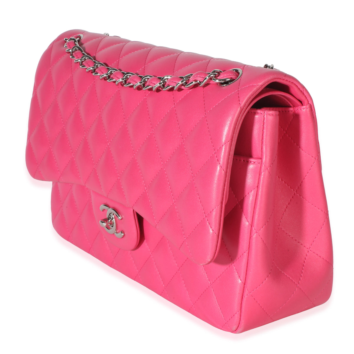 Chanel Pink Quilted Lambskin Jumbo Double Flap Bag Handbag 2