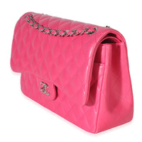 Chanel Pink Quilted Lambskin Jumbo Double Flap Bag Handbag 2