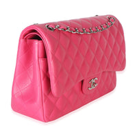 Chanel Pink Quilted Lambskin Jumbo Double Flap Bag Handbag 3