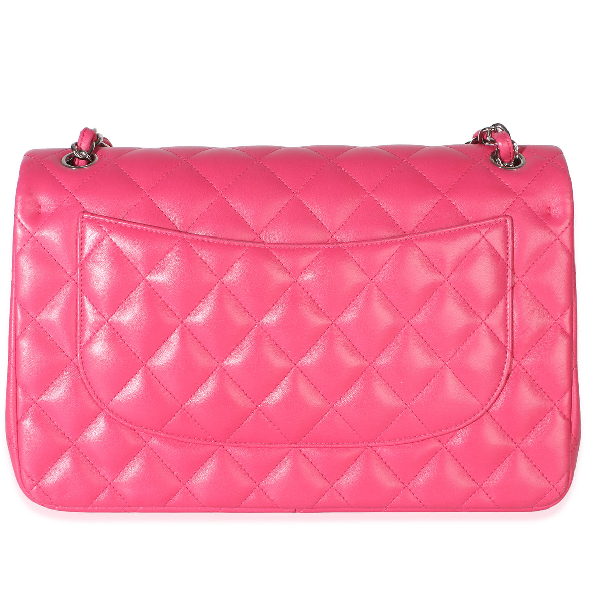 Chanel Pink Quilted Lambskin Jumbo Double Flap Bag Handbag 4